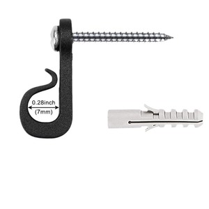 <span class=keywords><strong>Crochet</strong></span> à <span class=keywords><strong>visser</strong></span> pour suspendre des guirlandes lumineuses, des plantes et des carillons éoliens - Plastique PP noir, charge maximale 1-3 kg, utilisation en salon - Product Image 5