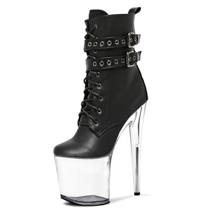 Botas de Tacón Alto de 20 cm para Club Nocturno, Botas de Cuero para Bailarinas de Pole Dance, Zapatos Fetiche, Zapatos Sexys para Reina, Talla Grande, Travesti - Product Image 2