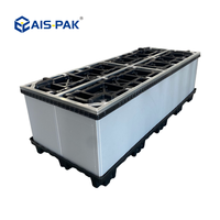 Boîte de palette en plastique renforcé avec cadre en acier et couvercle, pliable, robuste, grande capacité, conteneur de stockage pliable