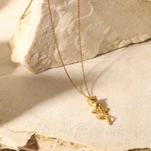 Rose Pendant Charm Necklace Final Rose <strong>Beauty</strong> <strong>and</strong> <strong>Beast</strong> <strong>Jewelry</strong> Feminine Girl Party Gift - Product Image 3