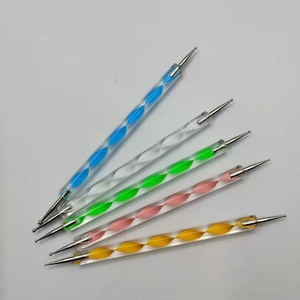 Lot de 5 stylos à double embout pour nail art, avec pince à strass en nylon et pince à crayon acrylique, outil de manucure - Product Image 3