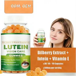Maßgeschneiderte OEM <span class=keywords><strong>Lutein</strong></span> <span class=keywords><strong>Beta</strong></span>-Carotin Gummibärchen für Erwachsene - Sehkraftschutz Gedächtnisförderung Natürliches Antioxidans-Nahrungsergänzungsmittel 2 Gummibärchen Täglich - Product Image 2