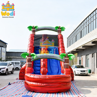 Grand toboggan aquatique professionnel gonflable de qualité commerciale, PVC 0,55 mm, respectueux de l'environnement, garantie de 3 ans, personnalisation disponible, événements