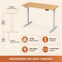 Escritorio Moderno para Trabajar Sentado o De Pie, Ajustable en Altura Eléctricamente, con un Solo Motor, Ergonómico, para Oficina en Casa, Capacidad de Carga de 70 kg