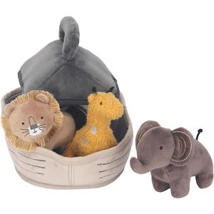 Jouets interactifs pour bébé, cerf, lion et éléphant dans un <span class=keywords><strong>bateau</strong></span>, ensemble de maison 4 en 1, peluche inoffensive pour <span class=keywords><strong>animaux</strong></span>, ensemble de jouets pour <span class=keywords><strong>animaux</strong></span> de pépinière - Product Image 3