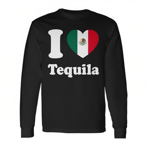 T-shirt à manches longues avec drapeau du Mexique, I Love Tequila - Product Image 2