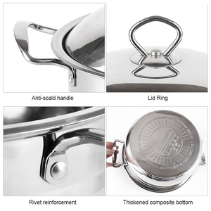 Juego de <span class=keywords><strong>Ollas</strong></span> Clásicas Multifuncionales de Acero Inoxidable, Juego de Utensilios de Cocina con Tapas - Product Image 4