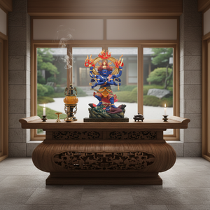 Estatua de Diosa Azul Budista Tibetana, Figura Religiosa de Resina para Templo, Sala de Meditación, Decoración del Hogar - Product Image 1