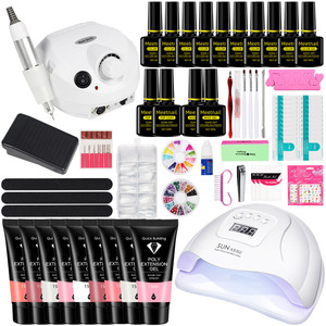 Kit complet de vernis à ongles en gel avec lampe UV LED et perceuse électrique, respectueux de l'environnement, longue durée, pour salon et maison - Product Image 1