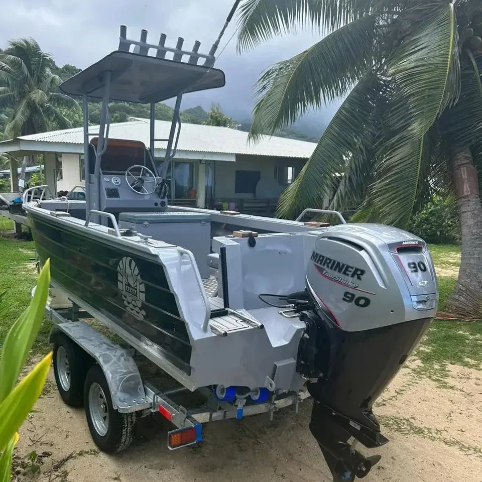 Kualitas Terbaik 5.8meter 19 kaki memancing aluminium pusat perahu konsol