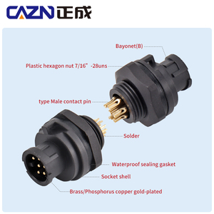 ชุด E7 IP68ขั้วต่อแรงดันต่ำ5A ด้านหน้า/หลังติดตั้งขั้วหัวแร้งกันน้ำซ็อกเก็ตตัวผู้2-6pin - Product Image 4