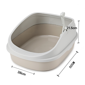 Caja de arena para gatos cuadrada grande de fácil limpieza, caja de arena para gatos de plástico respetuosa con el medio ambiente, <span class=keywords><strong>bandeja</strong></span> de arena para gatos - Product Image 3
