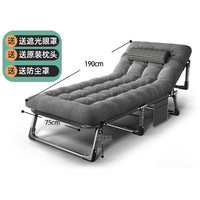 Lit simple pliable multifonctionnel et portable de grande taille avec matelas souple pour adultes, lit de camping pliable en métal