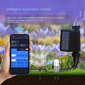 WiFi App Controlled Smart Home Timing Irrigation Water Valve Graffiti Solar Powered Drip Irrigation Pipe Garden Water <b>Timer</b> - Product Image 2