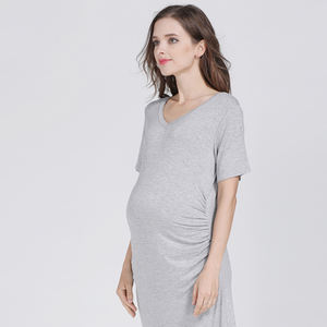 Emozioni mamme donne incinte vestono abiti maternali estivi a manica corta elasticizzati modali abiti di grandi dimensioni per donne <span class=keywords><strong>in</strong></span> <span class=keywords><strong>gravidanza</strong></span> - Product Image 6