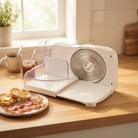 Trancheuse à viande électrique 150W, pliable, boîtier en plastique, usage domestique, découpe de viande congelée et de bacon, certification UE/US, usine OEM
