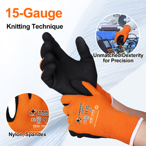 <span class=keywords><strong>Guanti</strong></span> da Lavoro XINGYU in <span class=keywords><strong>Nitrile</strong></span> Arancione Resistente, Impermeabili e Isolanti per Congelatori, con Rivestimento in <span class=keywords><strong>Nitrile</strong></span> Sabbiato, <span class=keywords><strong>Guanti</strong></span> di Sicurezza - Product Image 3