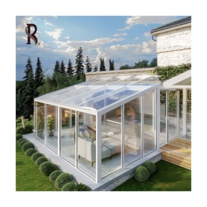 Sunroom de aluminio ascendente contemporáneo con techo inclinado Lowes Sala de estar Invernadero Exterior Invernadero/Sala de vidrio - Product Image 6