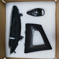 Kit de garnitures intérieures décoratives en fibre de carbone noir brillant 3 pièces pour BMW Série 3 4 3GT F30 F31 F32 F33 F34 F35 F36 F80