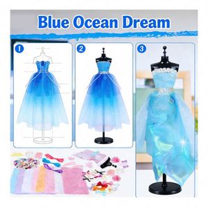 DIY Plastic Sewing Kit for Kids Fashion Design Mannequin Fabric Templates <b>Accessories</b> Tools Tutorial Video Gift Ages Seven - Product Image 4