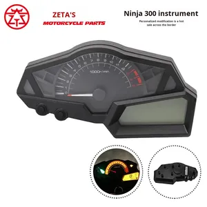 Nouvel ensemble compteur kilométrique et compteur de vitesse Zeta pour moto <span class=keywords><strong>Kawasaki</strong></span> <span class=keywords><strong>Ninja</strong></span> <span class=keywords><strong>300</strong></span>, écran LCD numérique, matériau ABS, <span class=keywords><strong>noir</strong></span> - Product Image 2