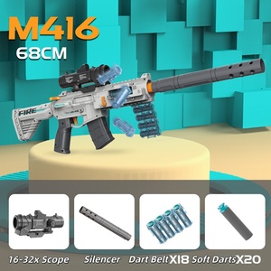 Pistolet à balles molles M416 à alimentation par ceinture et éjection <span class=keywords><strong>de</strong></span> douilles, lanceur <span class=keywords><strong>de</strong></span> fléchettes en mousse, jouet <span class=keywords><strong>de</strong></span> tir réaliste, jeu d'extérieur, cadeau <span class=keywords><strong>pour</strong></span> enfants et adultes - Product Image 3