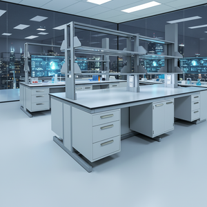 Table de laboratoire de haute qualité avec hotte intégrée et table de travail scolaire, banc de laboratoire, mobilier de laboratoire pour la recherche, établi de laboratoire - Product Image 1