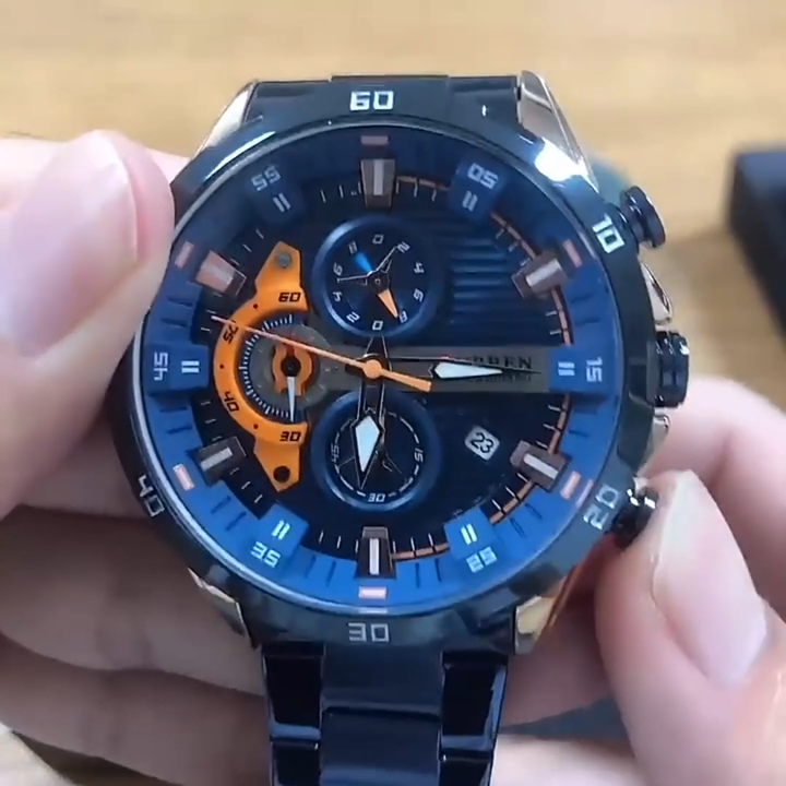 Curren 8402 Men's Sports Quartz Watch - Full Steel & Waterproof