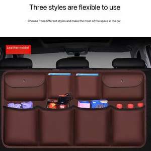 Organisateur de <span class=keywords><strong>voiture</strong></span> Portable Modules de stockage détachables <span class=keywords><strong>coffre</strong></span> siège arrière organisateur suspendu cuir <span class=keywords><strong>plastique</strong></span> maille Polyester <span class=keywords><strong>Protection</strong></span> - Product Image 4