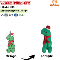Porte-clés en peluche dinosaure personnalisé, dinosaure en peluche avec chapeau de Père Noël et écharpe, pour la décoration de sacs et de sacs à dos, cadeau de Noël