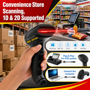 Lecteur de codes-barres 2D filaire USB en gros avec mode de détection automatique pour la vente au détail, les points de vente, les supermarchés et l'inventaire d'entrepôt - Product Image 1