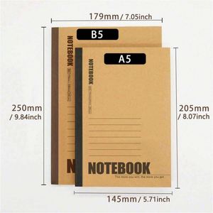 Wholesale Thickened Kraft Hardcover Thermal Binding <b>Lined</b> Writing Pads Students Homework <b>A5</b> Gift <b>Notebooks</b> Customized Logo 80 - Product Image 2