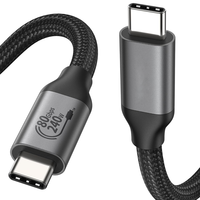 Kabel Prime Thunderbolt 5 dengan Selubung PVC, Transfer Data 80Gbps, Pengisian Daya 240W, Kompatibel dengan Thunderbolt 4/3 120Gbps