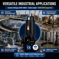 Pompe à eaux usées submersible 110KW 1800CBM 15M de hauteur de refoulement 16 pouces en fonte résistante à la corrosion pour le drainage des eaux de pluie CQC ISO9001