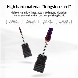 Purple Tungsten Steel Plated <b>Nail</b> Polish Head Pre-treatment Grinding Manicure Drill File Remove <b>Nail</b> Gel Cuticle Clean Tool - Product Image 2