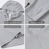 T-shirt d'entraînement unisexe à séchage rapide, respirant et anti-humidité pour la course et la gym, avec logo personnalisé OEM, à capuche et manches longues