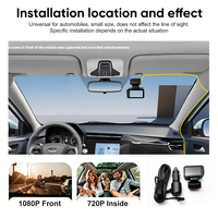 Mini caméra MCX pour voiture, caméra de tableau de bord avant 4K et caméra arrière avec WiFi, GPS, enregistrement en boucle, caméra de tableau de bord pour voitures