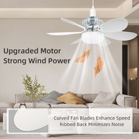 Ventilateur de plafond LED 40W E27 2-en-1 avec télécommande, 3 températures de couleur, dimmable, pales détachables, silencieux, débit d'air élevé, lampe sans fil pour chambre à coucher