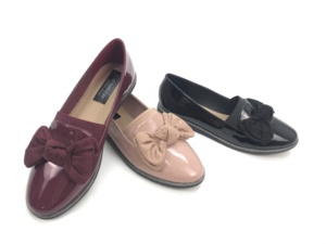 Zapatos Planos Cómodos Tipo Bailarina, Mocasines de Invierno de PU Patentado, Zapatos de Moda para Mujer con Lazo, Casuales, de PU + TPR - Product Image 2