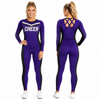 Vêtements d'entraînement de cheerleading pour femmes, ensemble deux pièces personnalisé avec strass, veste zippée et pantalon, vente en gros