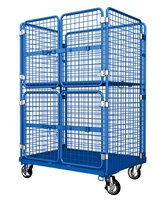 Chariot logistique à quatre roues de conteneur de rouleau de L1200W1000H1700mm durable de charge élevée pour le stockage de cargaison de logistique d'entrepôt