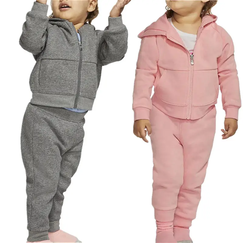Jogger-Sets 2022 Frühlings kinder Langärmlige einfarbige lässige Pullover mit rundem Hals Zweiteilige Anzug-Jogger-Sets für Kinder