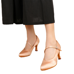 <span class=keywords><strong>Chaussures</strong></span> de danse en satin respirantes modernes pour femmes talons à sangle souple salle de bal Salsa Tango <span class=keywords><strong>Flamenco</strong></span> Latin avec doublure en coton satiné - Product Image 2