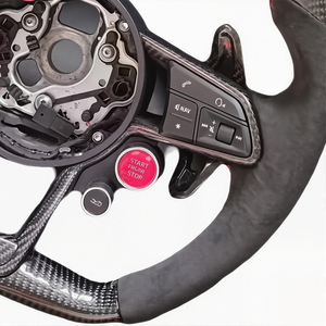 Con volante <span class=keywords><strong>Audi</strong></span> de fibra de carbono forjado estilo deportivo LED para A7 RS RS3 C7 Q5 Q7 S3 S5 8V B8 B9 S4 Q3 Q8 TT A8 - Product Image 5