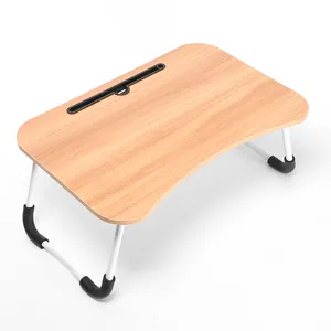 Tabela de estudo dobrável multifunções, mesa de madeira para computador para cama