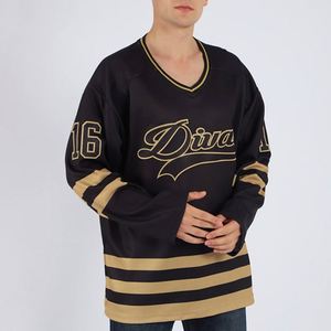 Personnaliser les uniformes de costume de <span class=keywords><strong>hockey</strong></span> sportif Maillot de jeunesse Noir Vintage Maillot de <span class=keywords><strong>hockey</strong></span> personnalisé - Product Image 6