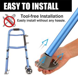 Patins de marche pliants pour déambulateurs, accessoires essentiels en caoutchouc pour la mobilité, poignée ergonomique, matériau en aluminium 300 - Product Image 5