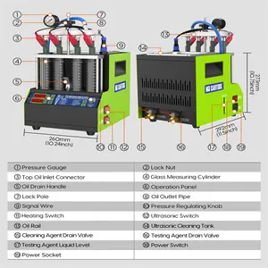 MRCARTOOL Gdi 자동차 연료 인젝터 테스터 청소 기계 V308 초음파 노즐 클리너 테스터 오토바이 4 실린더