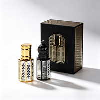 Flacon d'huile de parfum Attar en verre octogonal, style arabe, motif décoratif, flacon vide pour huile essentielle avec bouchon pour le marché du Moyen-Orient