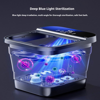 DEBEI 108DD Alat Pijat Kaki Lipat Elektrik dengan Layar Temperatur Digital, Lampu Merah, dan Penutup Bak Mandi Gelembung 13.6L